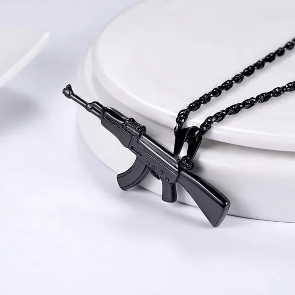 Necklace - Machine Gun Pendant Chain - Picture 2 of 2